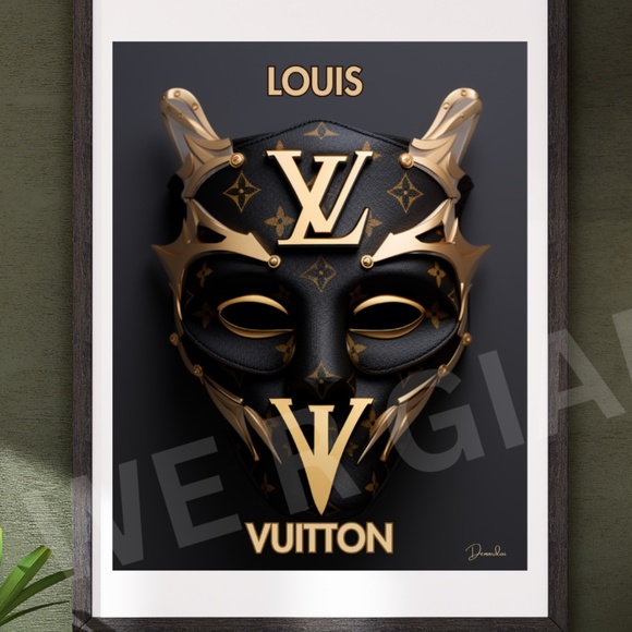 Louis Vuitton Art Mask Print  11X14 OR 8X10 A GREAT PIECE FOR LOUIE FANS - Picture 1 of 2
